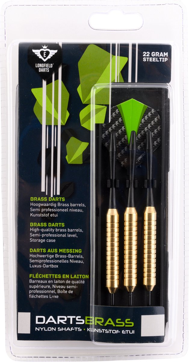 Longfield Darts Steeltip Dartpijl Set 22 Gram Goud/groen 3 Stuks van Longfield — afbeelding 4