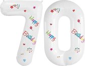 Ballons en aluminium chiffres 70 ans Happy anniversaire décorations d'anniversaire ballon numérique ballon en aluminium Ballons Wit Cm
