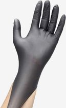 Nitril handschoenen wegwerp poedervrij nitrile handschoenen Black M - Coremed - maat M zwart - in doos 100 stuks