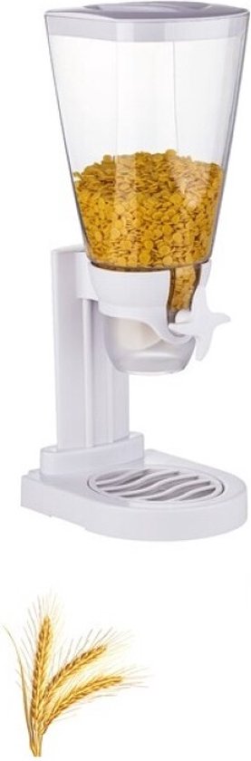 Professionele Cornflakes Dispenser - Rijst Dispenser - Wit - Food Dispenser - Ontbijtgranen Voorraaddoos - Rijst Container - 3.5l - Glas - Cereal & Muesli Dispenser - Cornflakes & Ontbijtgranen - Hoogwaardige Kwaliteit - Merkloos