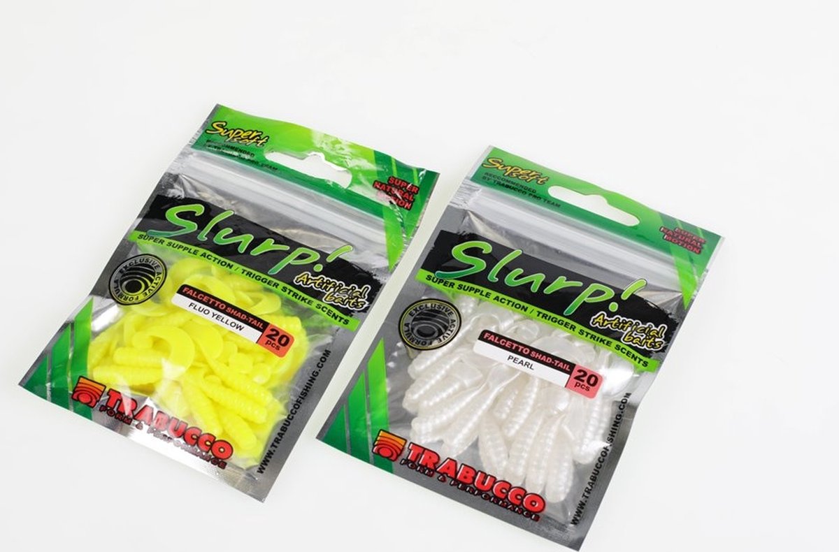 Trabucco Slurp Falcetto Shad-Tail (20 pcs) - Kleur : White