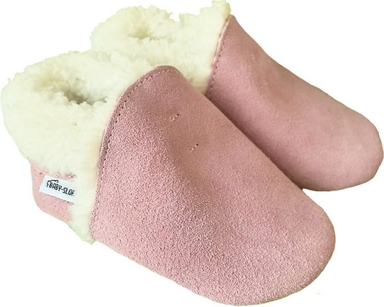 Foto: Babyslofjes winter suede van baby slofje roze maat 21 22