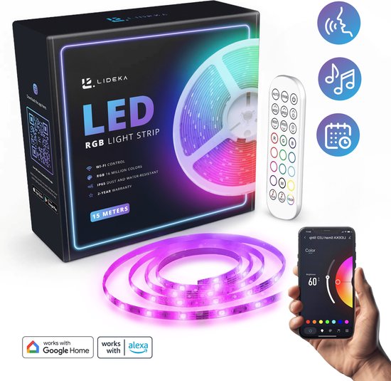 Lideka® - LED strip - Pakket van RGBIC + 5M - Light Strips - Licht Strip - Led Verlichting