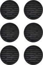 Onderzetters voor glazen rond - onderzetters siliconen zwart - onderzetters design 6 stuks - oDaani
