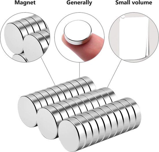 200 stuks neodymium magneten, extra sterk, 4 x 2 mm, mini-magneten, rond, voor magneetbord, prikbord, koelkast, handwerk