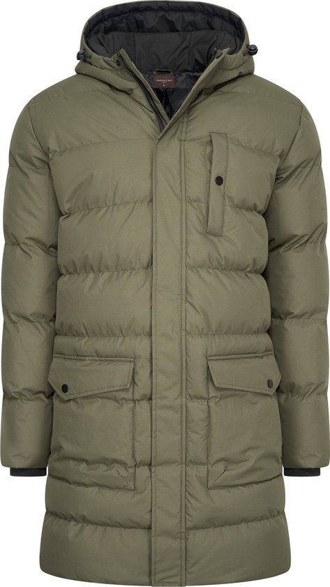 Cappuccino Italia - Heren Jas winter Hooded Winter Jacket Army - Groen - Maat XL