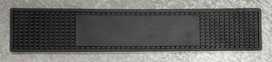 Barmatje / Glazen druipmat van zwart rubber 610mm x 80mm