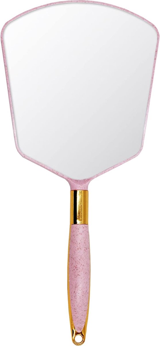 Professionele Handspiegel met Vast Handvat - Make-up & Kappersgebruik - Roze
