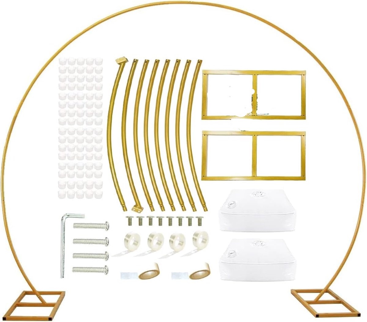 2,7 m gouden metalen ballonboogdecoratie, decoratie voor verjaardagsdecoratie, bruiloftsdecoratie, afstudeerdecoraties en evenementfeestbenodigdheden,