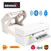 Remma Label Printer - étiqueteuse - imprimante d'étiquettes d'expédition - Bluetooth - Connexion USB - Thermique - Imprimante d'étiquettes - 100 mm x 150 mm Étiquettes d'expédition - Printer