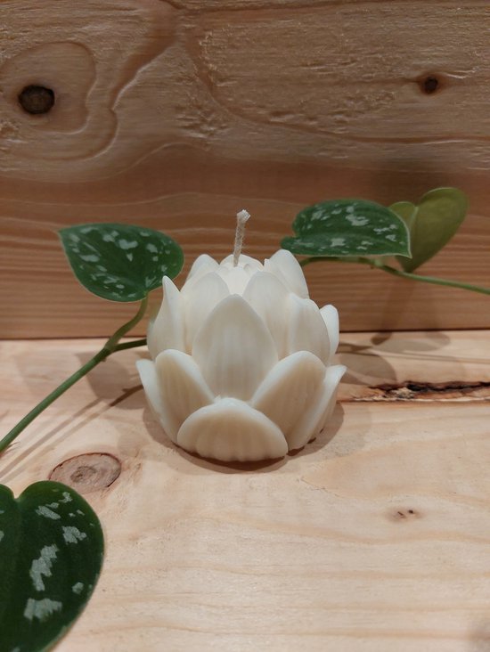 Handgemaakte - Lotusbloem kaars - 100% ecologische sojawas - J&K Soy Candles