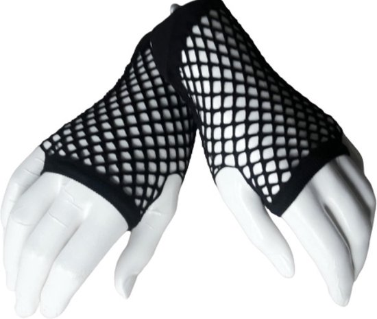 BamBella ® Handschoenen Visnet Zwart vingerloze Elastische gaas feest Carnaval gothic