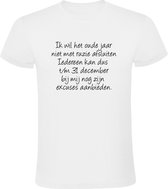 Ik wil het oude jaar niet met ruzie afsluiten Iedereen kan dus t/m 31 decemberbij mij nog zijn excuses aanbieden Heren t-shirt - 2024 - 2025 - Kerst - Feestdagen - Sinterklaas - Kerstmis - Kersttrui - Grappig