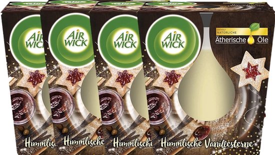 Air Wick | 4x Bougie parfumée Airwick Vanille 105 grammes | 4x bougie parfumée en verre
