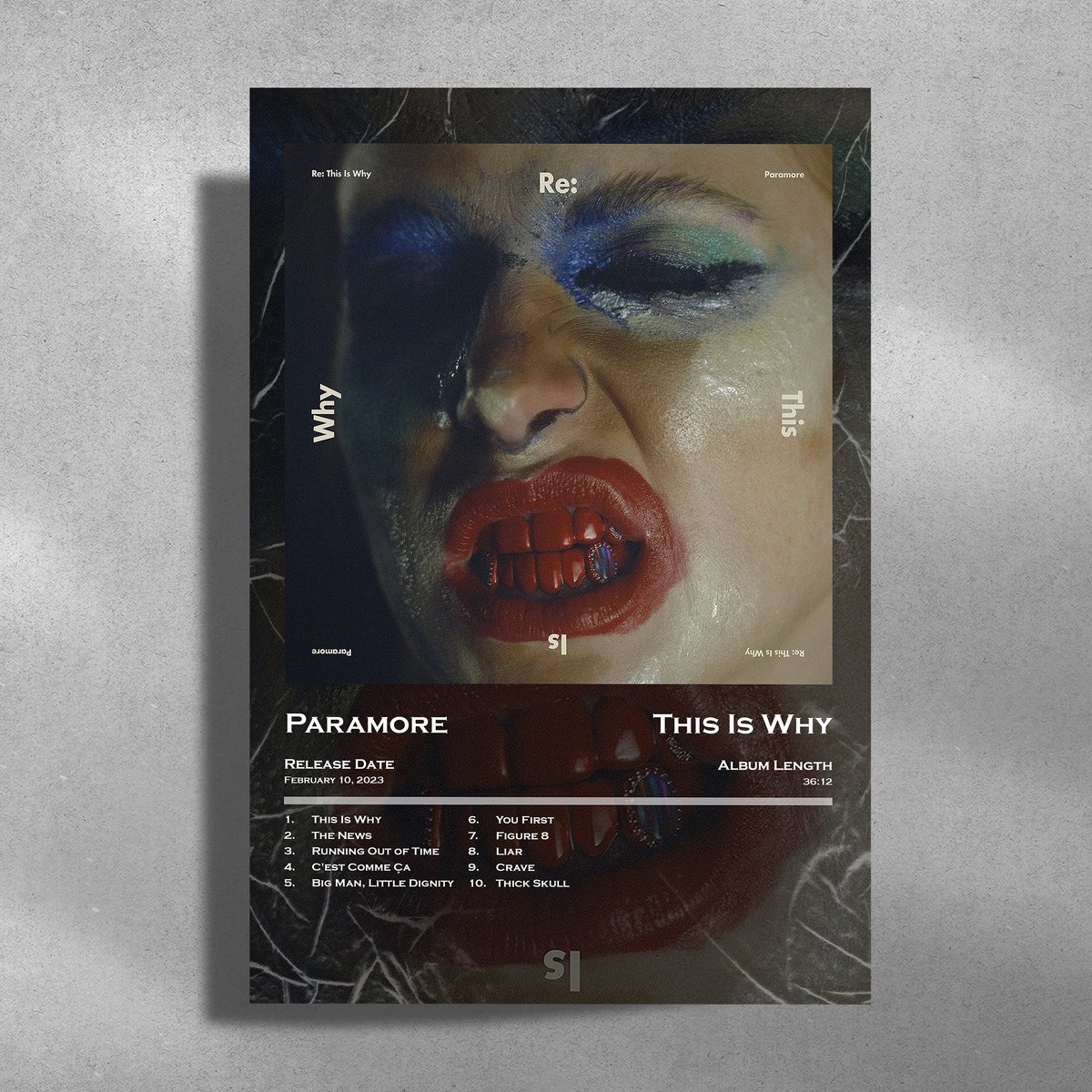 Luxe poster Paramore - This Is Why - Metalen poster 30x40cm black edititon zwart