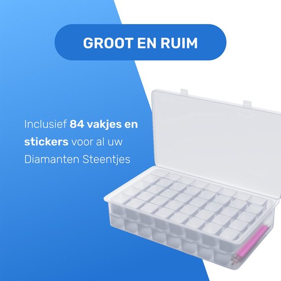 Boîte de rangement pour Adultes Rubye® Peinture de diamants 84 compartiments - stylo compris