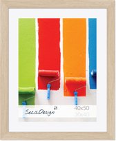 SecaDesign Fika Hout - Fotolijst 40x50 / 30x40 cm fotomaat met passe-partout - Naturel