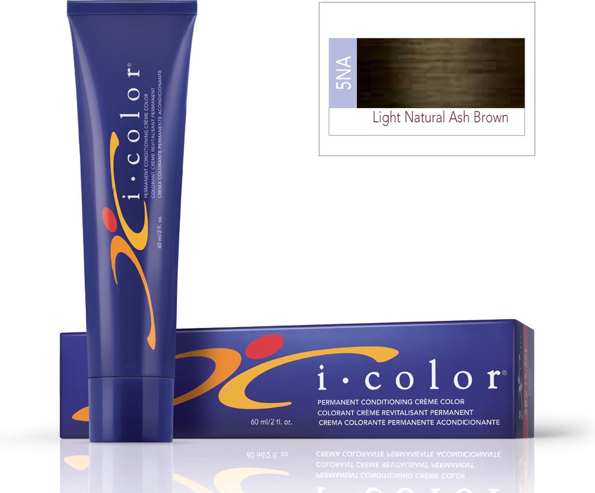 ISO i color Permanent Conditioning Crème Color 60ml 5NA(5.01) Light Natural Ash Brown