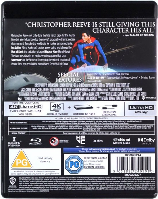 Superman IV: The Quest for Peace [Blu-Ray 4K]+[Blu-Ray] - 