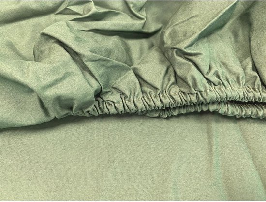 iSleep Hoeslaken en percale - 100 % percale de Katoen - Coins hauts - Élastique sur tout le pourtour - Simple - 90 x 220 cm - Vert clair
