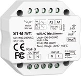 WiFi LED Push Dimmer - 200W - Fase afsnijding & Fase aansnijding - 2.4G - Beschermd tegen Overbelasting & Oververhitting - Universeel