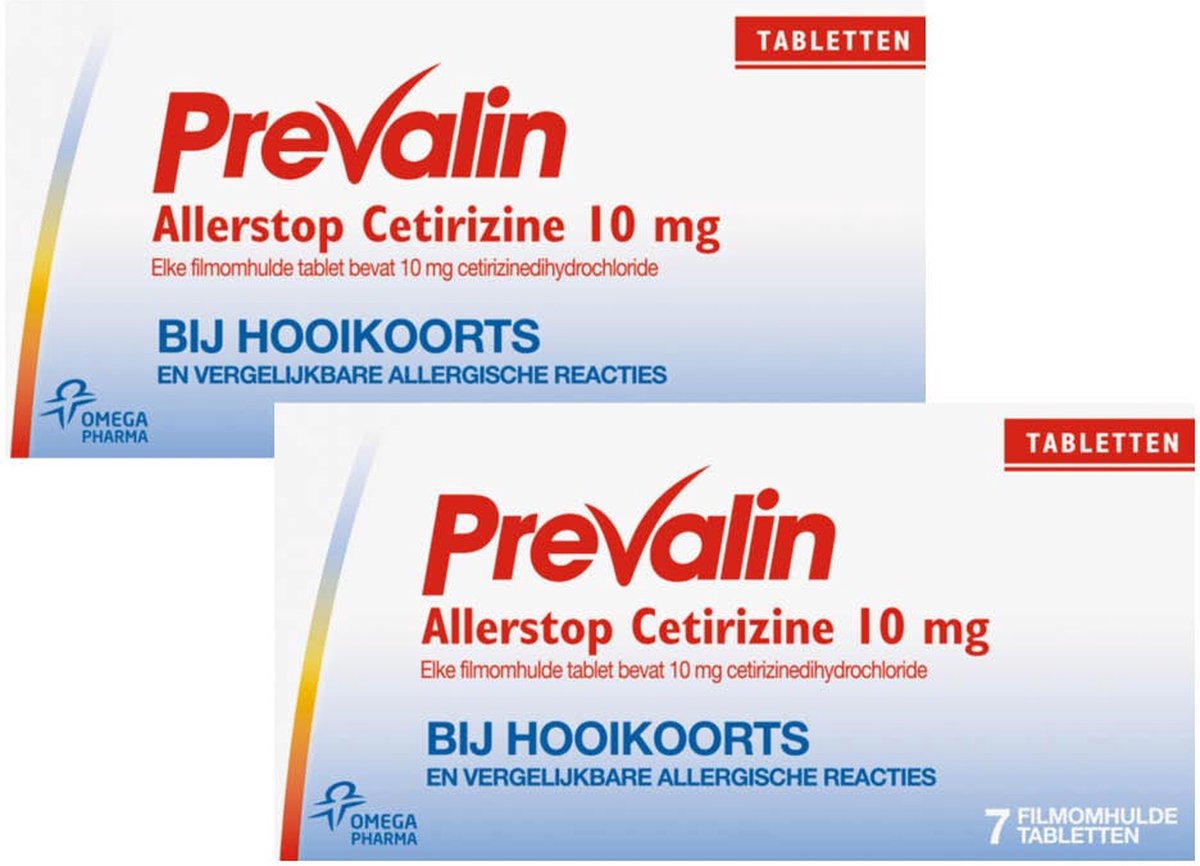 Prevalin Allerstop Allergietabletten Cetirizine 10 mg - 2 x 7 tabletten - Prevalin
