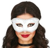 Fiestas Guirca Masque pour les yeux vénitien - blanc - adultes - Carnaval/bal masqué