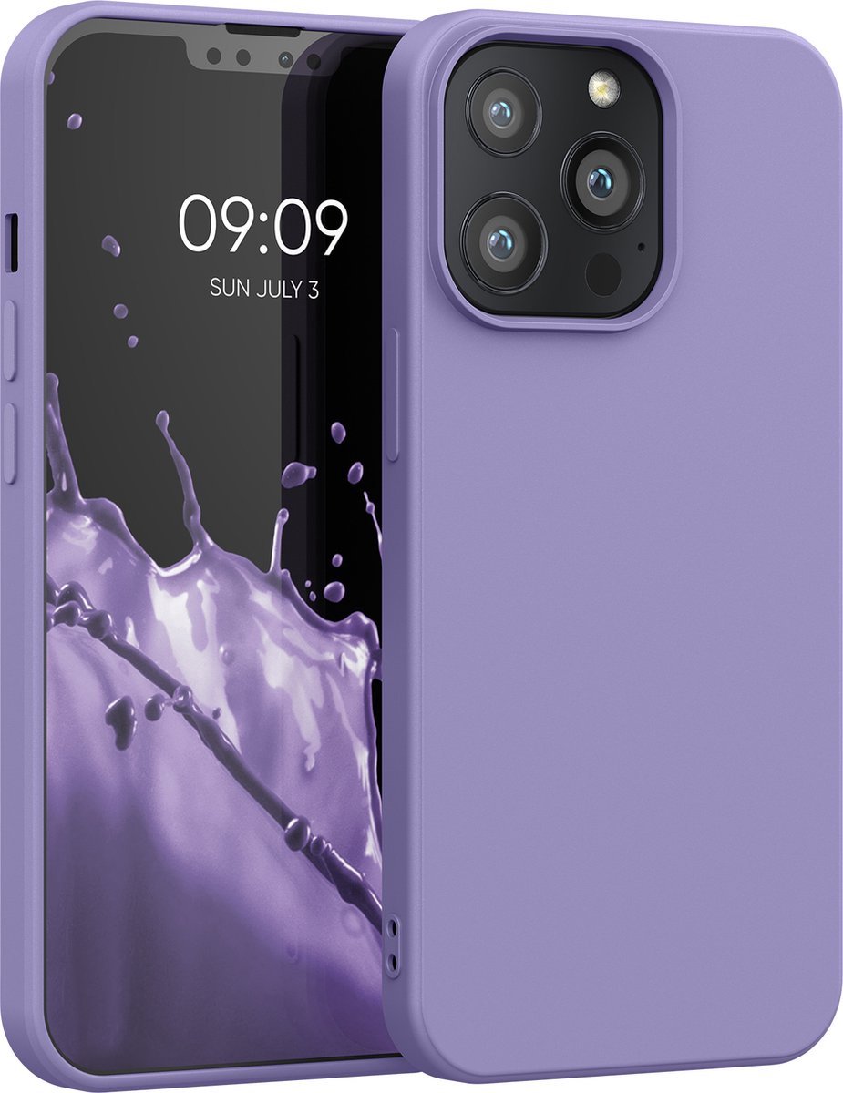 Siliconen back cover case - Geschikt voor iPhone 13 & 14 - TPU hoesje Lila (Violet)