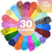 JT Products Poudre de mica comprenant 30 couleurs - Poudre de Pigment - Colorant époxy - Poudre de couleur de couleur - DIY - Pour savon, Bougies, résine de coulée, résine - Artisanat - Cadeau