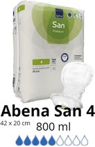 ABENA San 4, Lot de 30 compresses absorbantes, à porter en sous- Sous-vêtements ajusté - Pour miction légère à modérée - Absorption 800 ml, vert