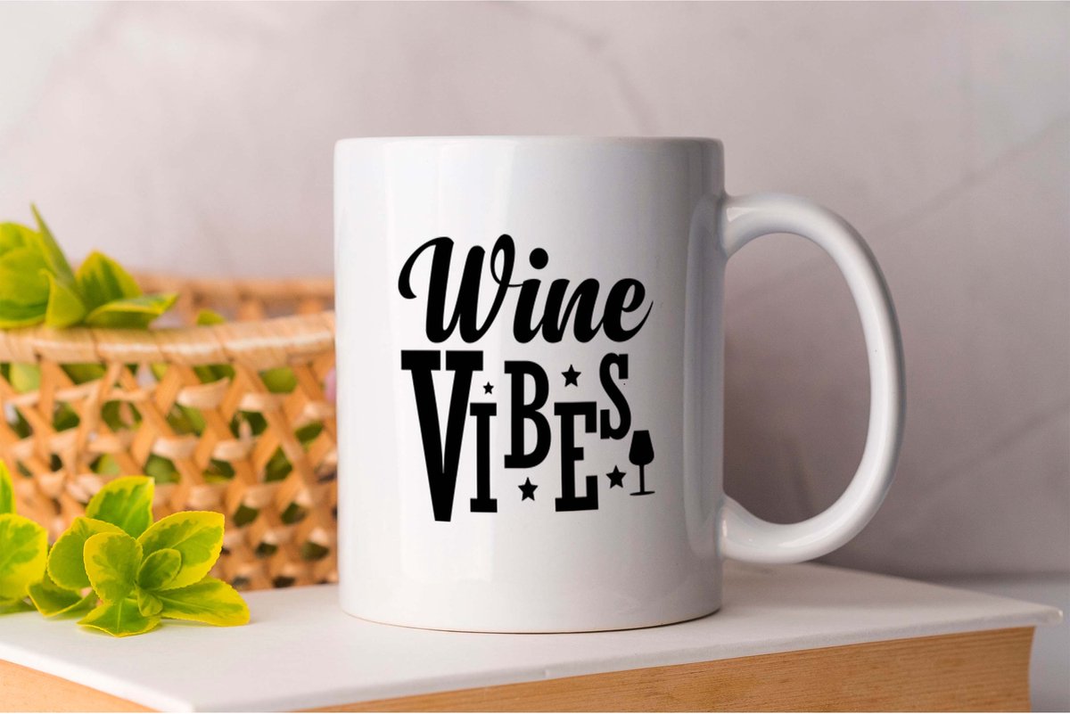 Mok Wine Vibes - Wine - Wijn - Cheers - Red Wine - Rode Wijn - Liqueur - Likeur - One More - Winesday