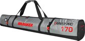 BRUBAKER CarverTec Pro - Skitas - Voor 1 paar Ski's & Stokken - Gevoerd - Zware Kwaliteit - Scheurvast - Skihoes - Verstelbare draag/schouderbanden - 170 cm - Zilver/Rood