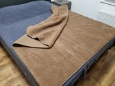 SPECIALE AANBIEDING Luxe deken gemaakt van 100% natuurlijke wol van Merinosschapen uit Australië 160x200 cm, kleur camel-bruin, Wollen Dekbed in 100% zuivere Australische Merino scheerwol Woolmark-certificaat