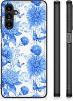 Bloemen Hoesje voor Geschikt voor Samsung Galaxy A14 5G Flowers Blue