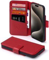 iPhone 15 Pro Max Hoesje - Luxe MobyDefend Wallet Bookcase - Rood - GSM Hoesje - Telefoonhoesje Geschikt Voor iPhone 15 Pro Max