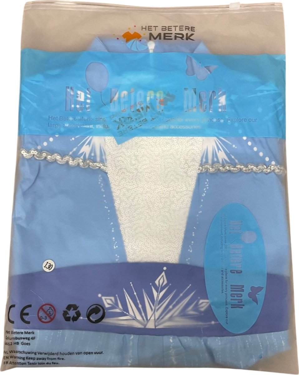 Prinsessenjurk meisje - Verkleedkleding meisje - Carnavalskleding - Het Betere Merk - (130) - Tiara - Kroon - Toverstaf - Haarvlecht - Handschoenen - Verkleedjurk - Prinsessen speelgoed - Verjaardag meisje - Kleed — afbeelding 3