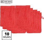The One Towelling Washandjes - 16 x 21 cm - 10 Stuks - Washanden - Voordeelverpakking - 100% Katoen - Rood