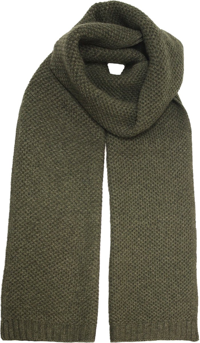 Hommard Cashmere Scarf Milky Way, Army Green, Legergroen, Heavy Seed stitch, Sjaal, Dikke Sjaal, Warm, Heren, Dames, Unisex, Winter