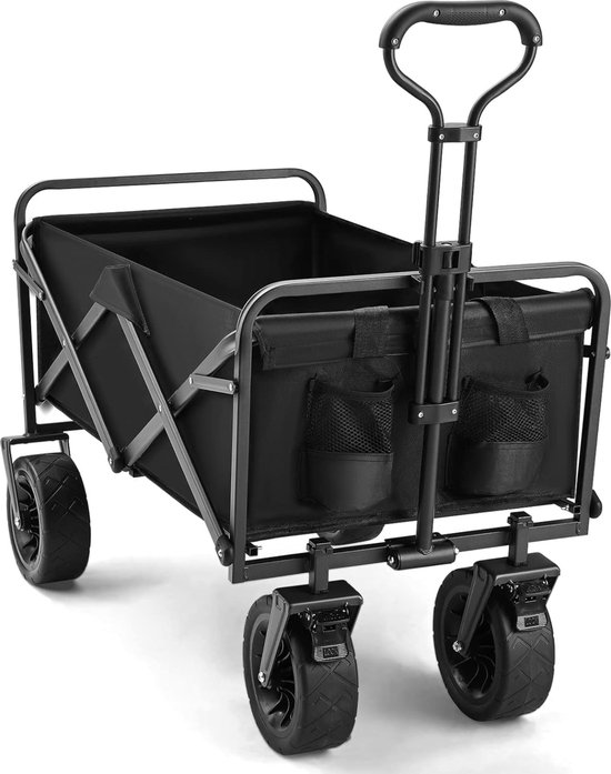 Elektrische Bolderkar - XL - Opvouwbaar - 255L - Zwart