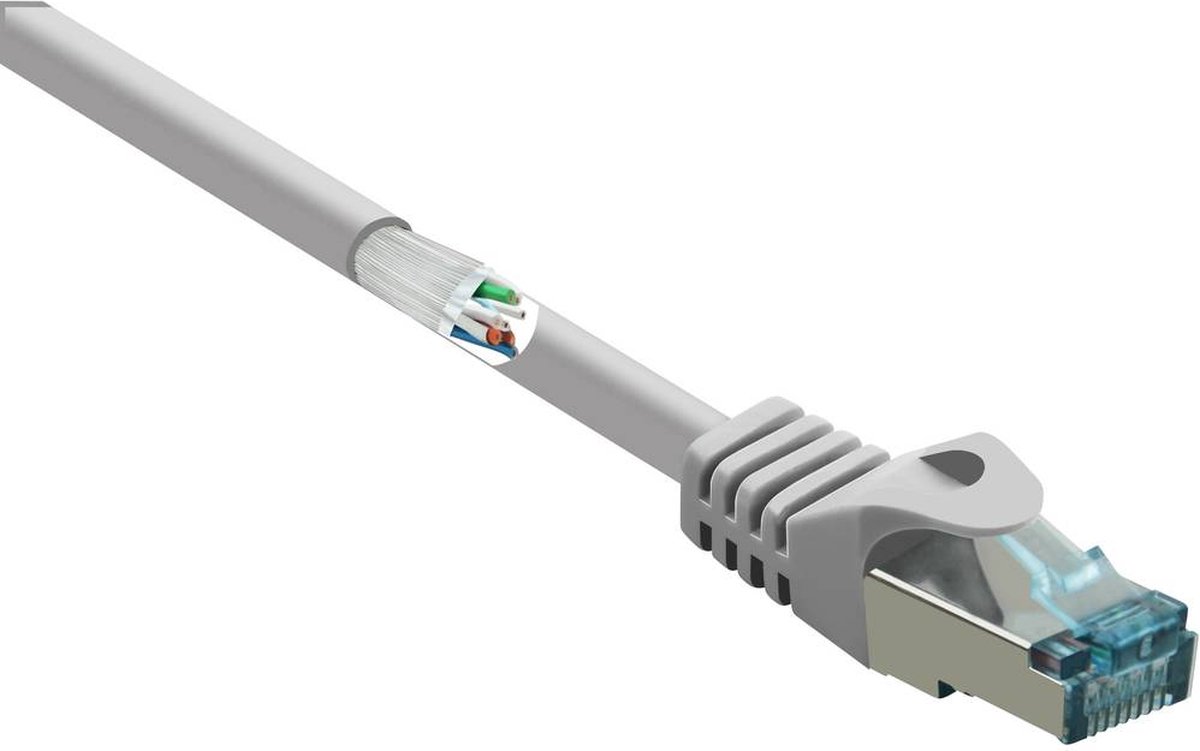 Renkforce RF-5047486 RJ45 Netwerkkabel, patchkabel CAT 6A S/FTP 5.00 m Grijs Vlambestendig 1 stuk(s)