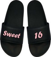 Cadeau Sint - Cadeau Kerst - Cadeau 16 - Sweet 16 Badslippers - Cadeau Badslippers - Badslippers Meisjes 47