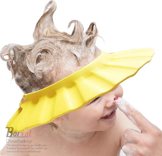 Borvat® - Douchekop voor baby - Douche Shower Cap - Baby - Kinderen - Douche kap - Baby / Kind Haarwas Hulp Kap - Geel - Borvat®