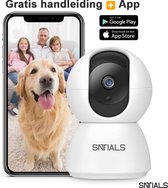SNTIALS - 1080p Huisdiercamera met App - Hondencamera - Huisdier Camera - Pet Camera Wifi Binnen - Beveiligings Camera - Beweeg en geluidsdetectie - voor Hond / Katten / Dieren / Baby - Met Handleiding