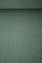 Triple gauze tetrakatoen uni smaragdgroen 1 meter - modestoffen voor naaien - stoffen