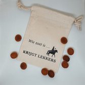 KLEINE FRUM - Pepernoot zakje - Sinterklaas - Wie zoet is .. - Krijgt lekkers - Sint en Piet - decoratie - Accessoires - handgemaakt