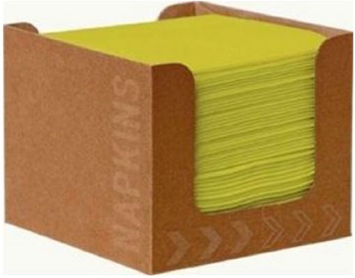 Kartonnen Dispenser met kiwi Dunisoft Servetten 20cm 50stuks