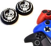 Gadgetpoint | Gaming Thumbgrips | Performance Antislip Thumbsticks | Joystick Cap Thumb Grips | Accessoires geschikt voor Playstation PS4 PS5 & Xbox & Nintendo Pro Controller | Skull - Zwart met Wit | Vaderdag Cadeau