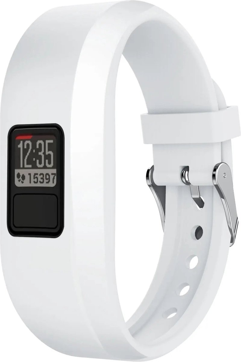 Strap-it Siliconen bandje - geschikt voor Garmin Vivofit 3 & Vivofit jr junior 1/2 - wit