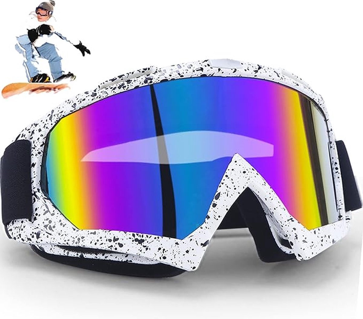 SHOP YOLO-Skibril-Anti Mist Winter Sneeuwbril Sferische Afneembare Lens-Geschikt voor Buitensporten