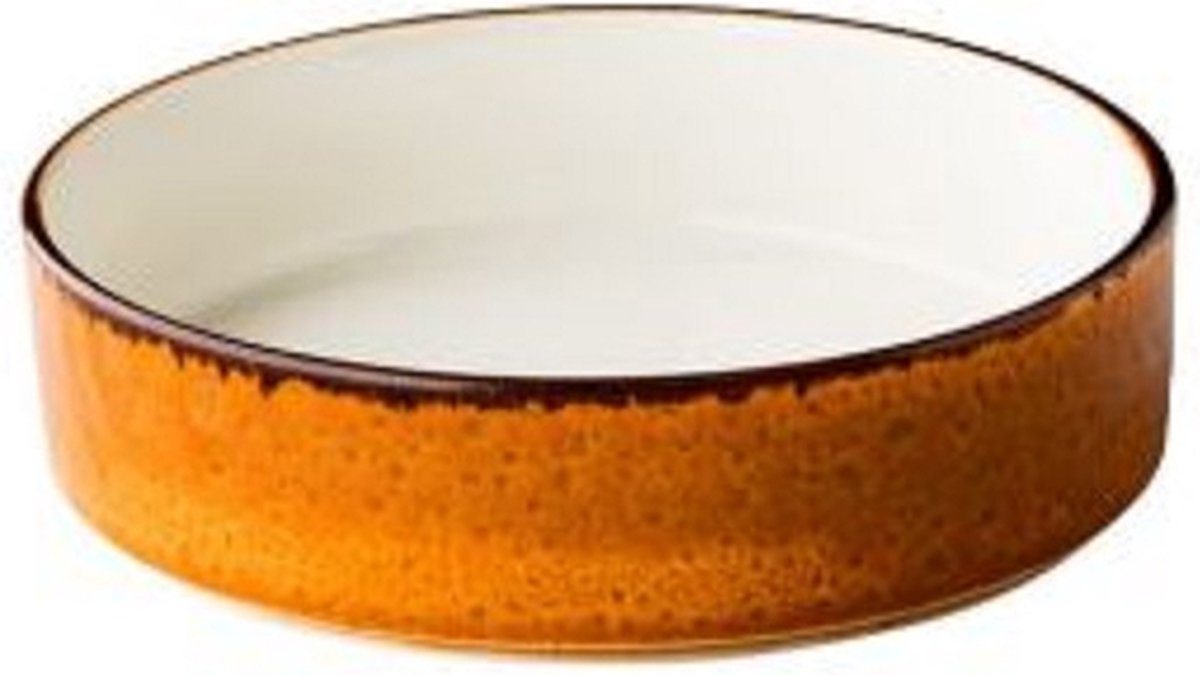 Jersey bord diep opst. rand stapelbaar oranje18cm authentic